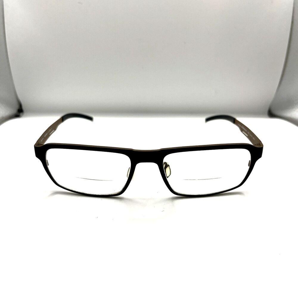 Oxygen Eyeglasses Rival Col 413 Handmade Titanium Frames Only Black 54-18-140